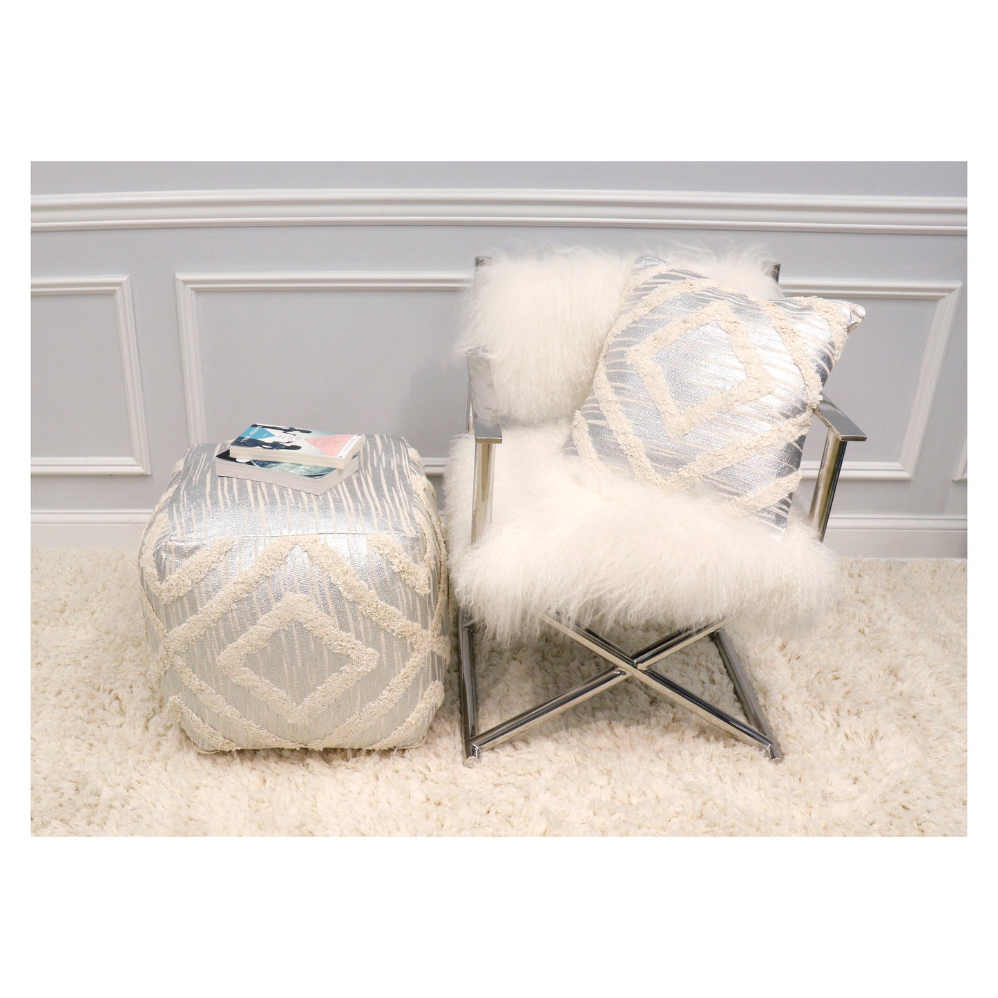 Grand Canyon Pouf_Silver