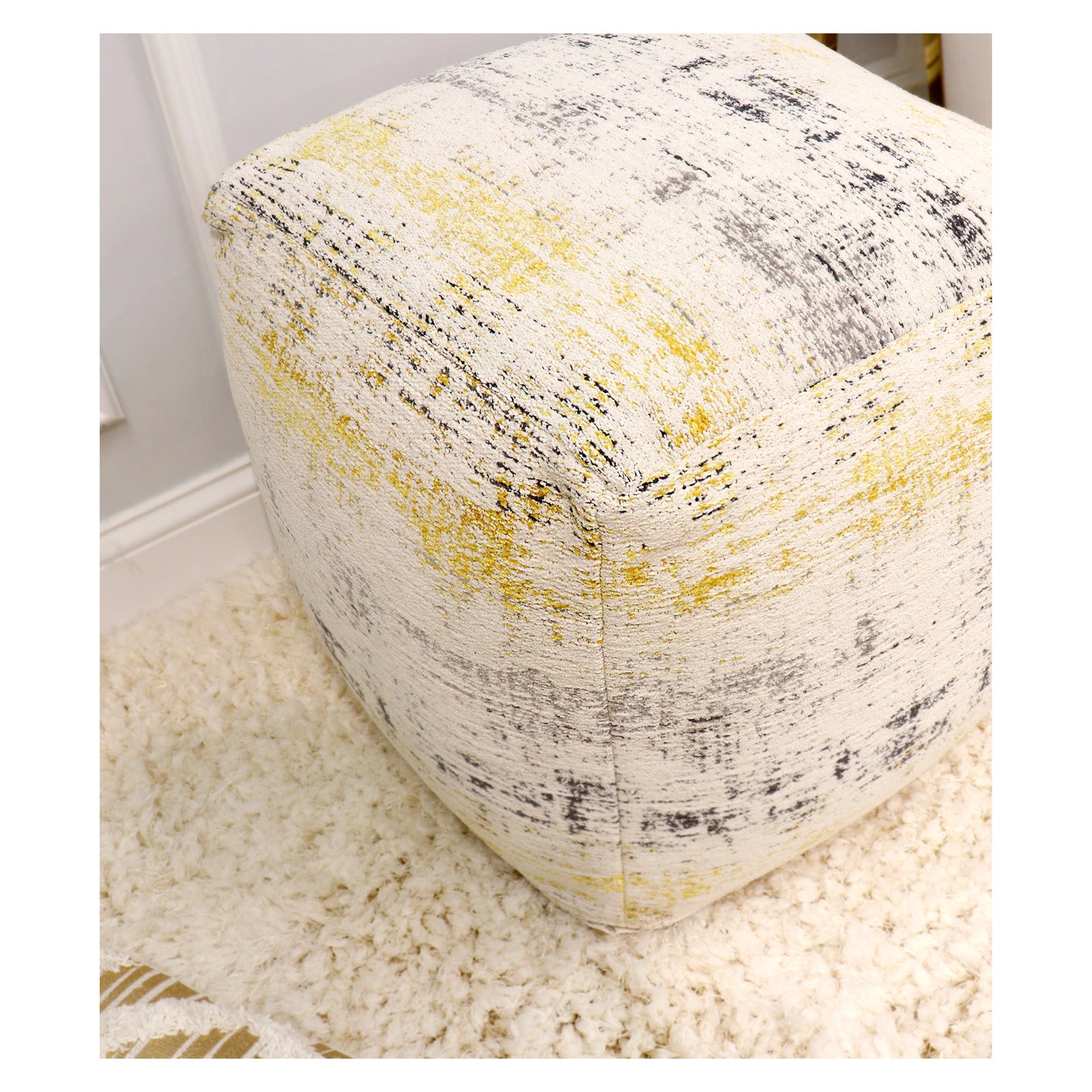 Grand Canyon Distressed Pouf_Yellow