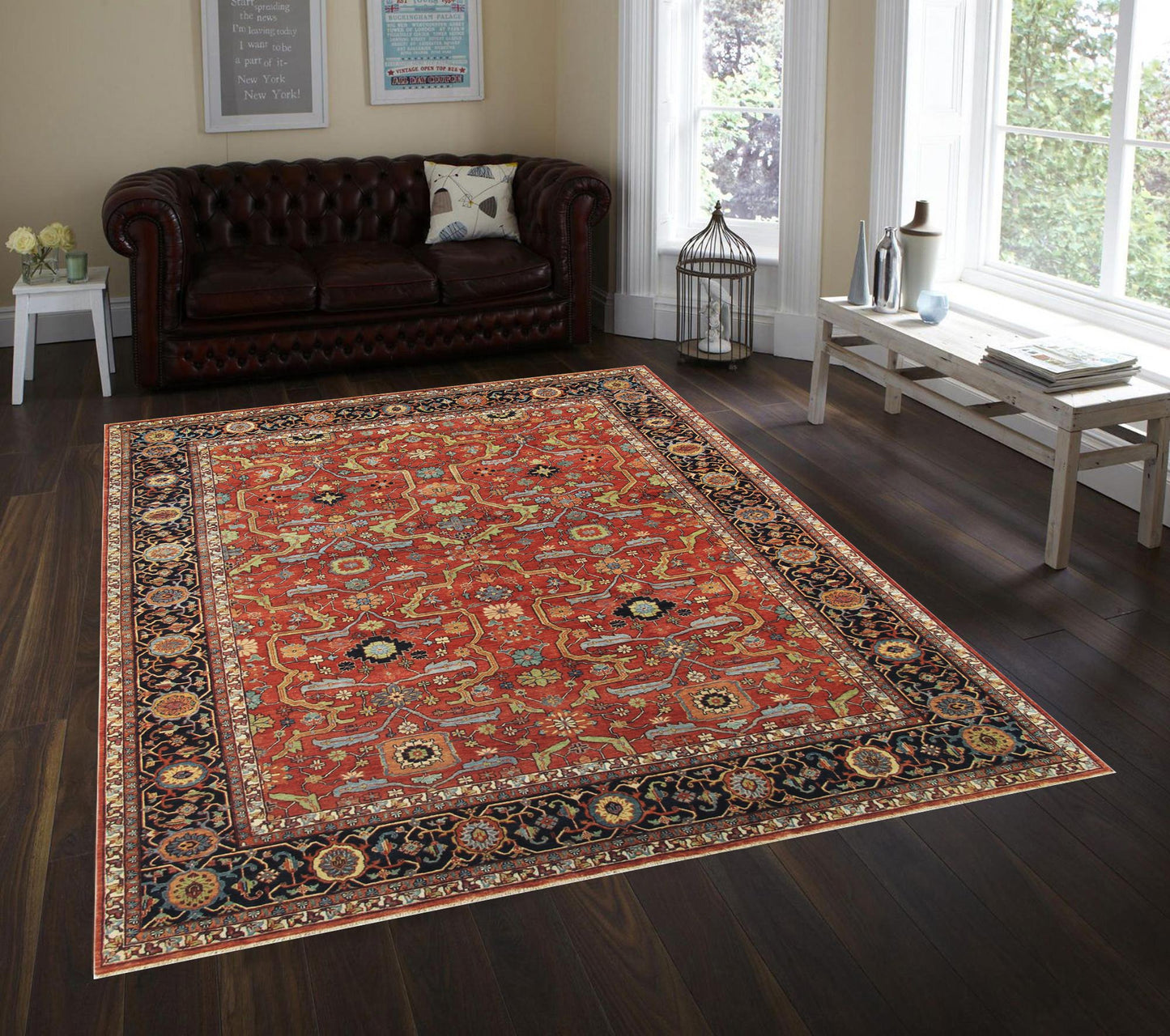 Ferehan Collection Hand-Knotted Lamb's Wool Area Rug