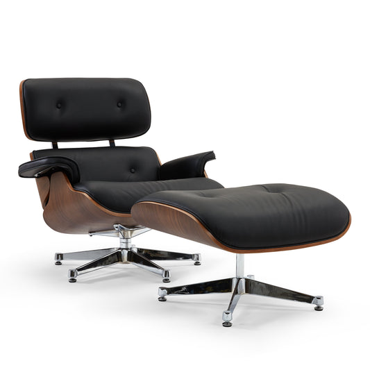 Florence Lounge Chair and Ottoman_Black