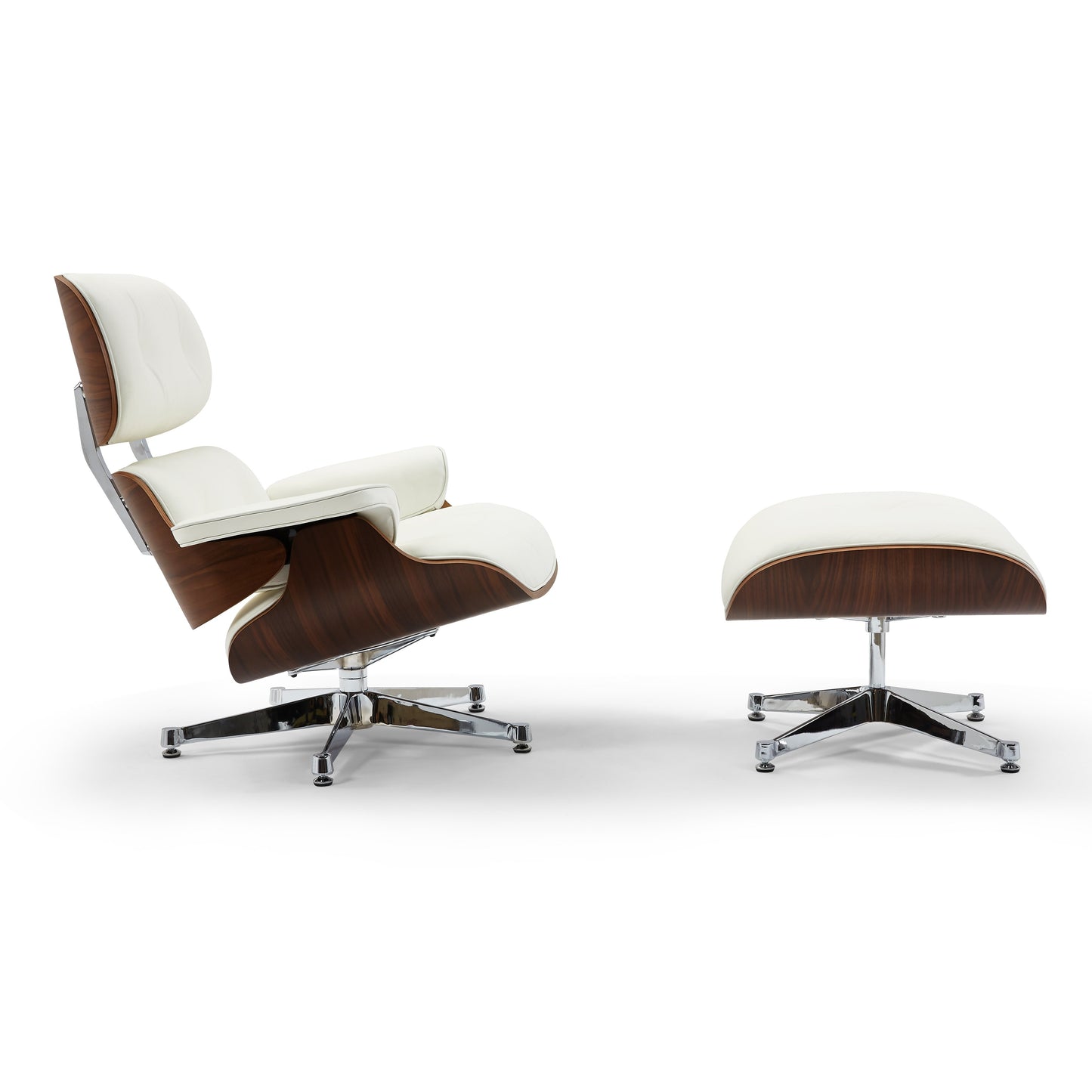 Florence Lounge Chair and Ottoman_White