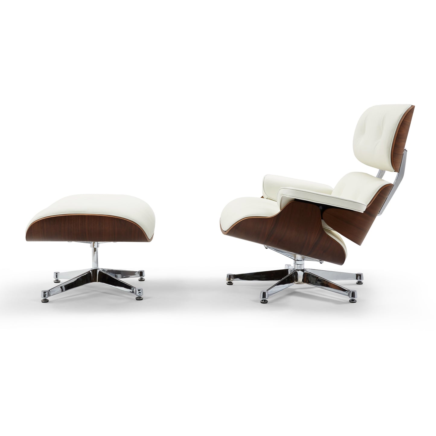 Florence Lounge Chair and Ottoman_White