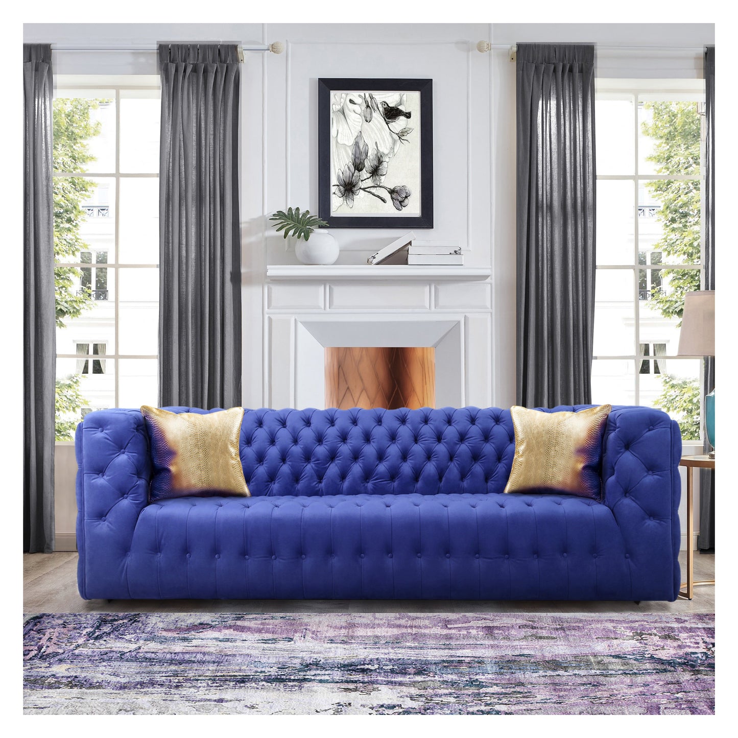 Vicenza Chesterfield Sofa_Blue