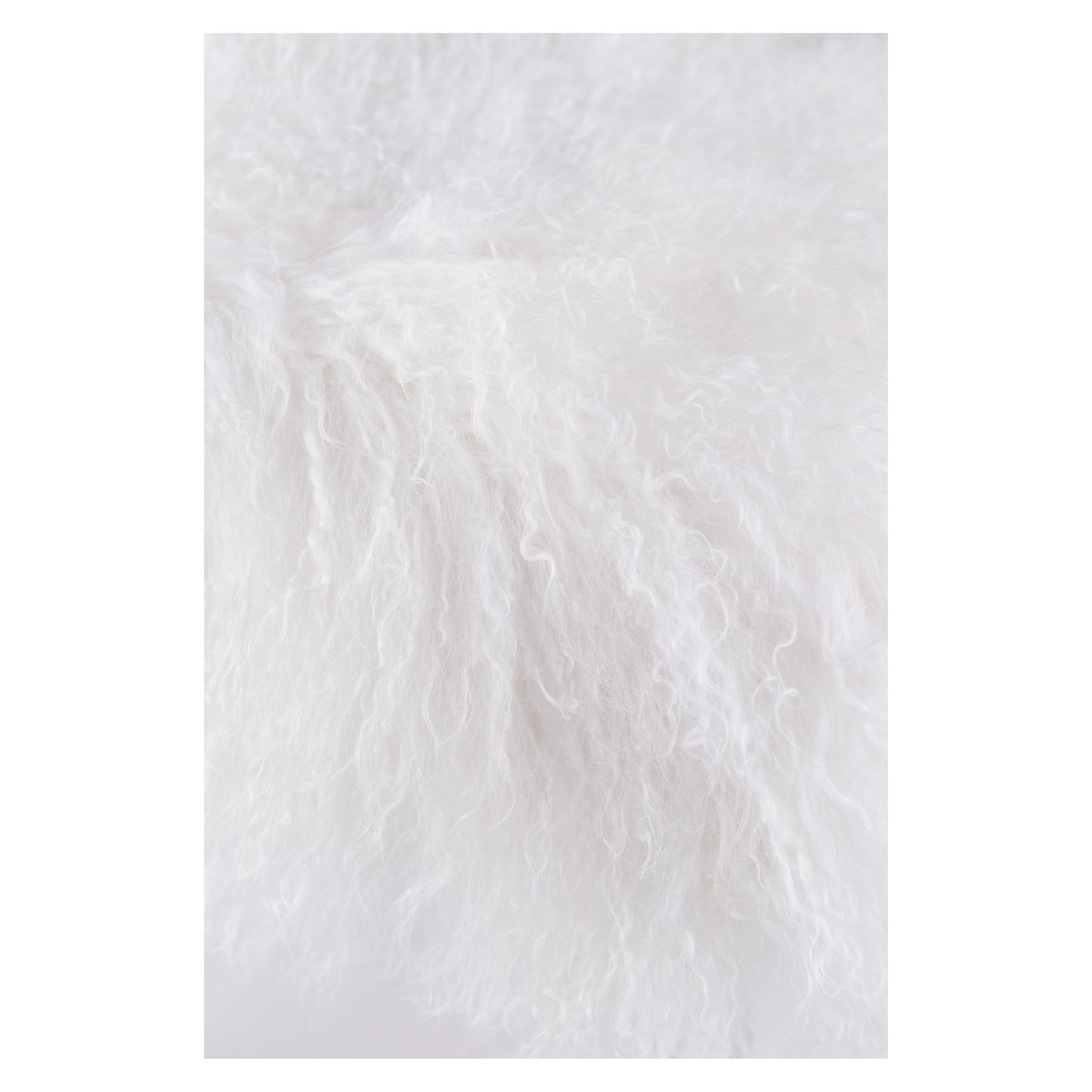 Mongolian Fur Ottoman_White